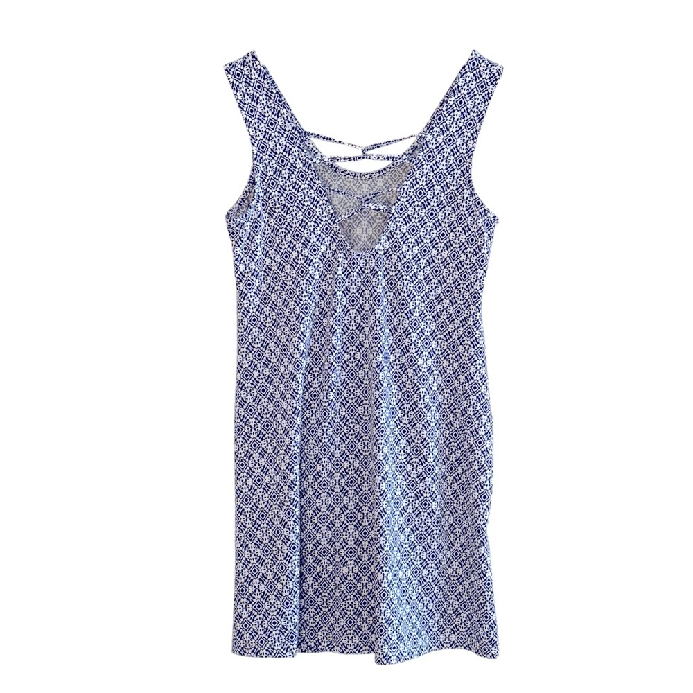 Apt. 9 Sleeveless Midi Dress Blue‎ White Patterned Size Small - Picture 2 of 9
